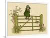 Little Child Sitting on a Fence-Kate Greenaway-Framed Art Print