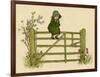 Little Child Sitting on a Fence-Kate Greenaway-Framed Art Print