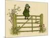 Little Child Sitting on a Fence-Kate Greenaway-Mounted Art Print