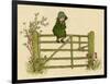 Little Child Sitting on a Fence-Kate Greenaway-Framed Art Print