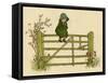 Little Child Sitting on a Fence-Kate Greenaway-Framed Stretched Canvas