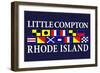 Little Compton, Rhode Island - Nautical Flags-Lantern Press-Framed Art Print