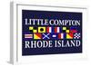 Little Compton, Rhode Island - Nautical Flags-Lantern Press-Framed Art Print