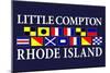 Little Compton, Rhode Island - Nautical Flags-Lantern Press-Mounted Art Print