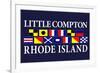 Little Compton, Rhode Island - Nautical Flags-Lantern Press-Framed Premium Giclee Print