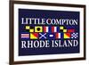 Little Compton, Rhode Island - Nautical Flags-Lantern Press-Framed Premium Giclee Print