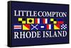 Little Compton, Rhode Island - Nautical Flags-Lantern Press-Framed Stretched Canvas