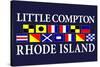 Little Compton, Rhode Island - Nautical Flags-Lantern Press-Stretched Canvas