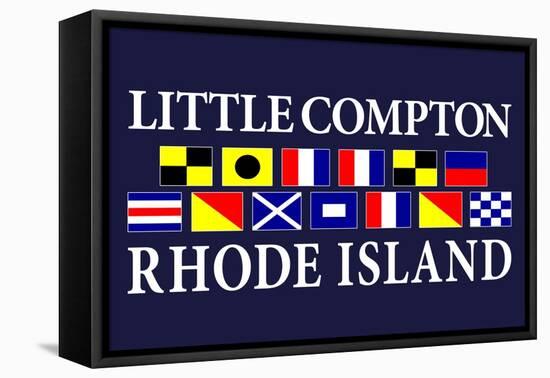 Little Compton, Rhode Island - Nautical Flags-Lantern Press-Framed Stretched Canvas