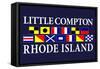 Little Compton, Rhode Island - Nautical Flags-Lantern Press-Framed Stretched Canvas