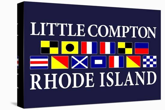 Little Compton, Rhode Island - Nautical Flags-Lantern Press-Stretched Canvas