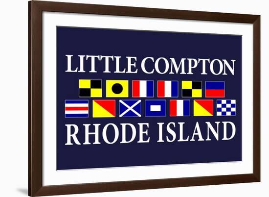 Little Compton, Rhode Island - Nautical Flags-Lantern Press-Framed Art Print