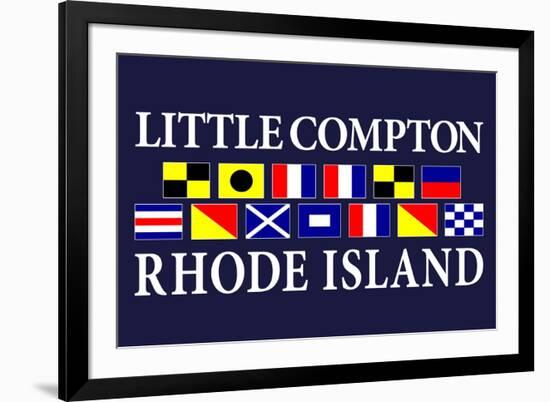 Little Compton, Rhode Island - Nautical Flags-Lantern Press-Framed Art Print