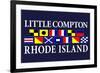 Little Compton, Rhode Island - Nautical Flags-Lantern Press-Framed Art Print