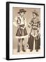 Little Cowboy and Cowgirl in Outfits-null-Framed Art Print