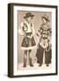 Little Cowboy and Cowgirl in Outfits-null-Framed Art Print