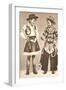 Little Cowboy and Cowgirl in Outfits-null-Framed Art Print