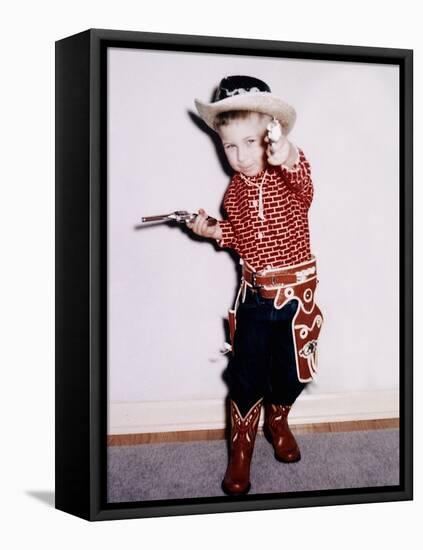 Little Cowboy Fires Play Six Shooters, Ca. 1956-null-Framed Stretched Canvas