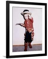 Little Cowboy Fires Play Six Shooters, Ca. 1956-null-Framed Photographic Print