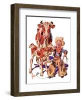 "Little Cowboy Takes a Licking,"August 20, 1938-Joseph Christian Leyendecker-Framed Giclee Print