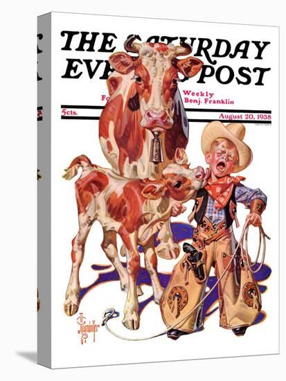 "Little Cowboy Takes a Licking," Saturday Evening Post Cover, August 20, 1938-Joseph Christian Leyendecker-Stretched Canvas