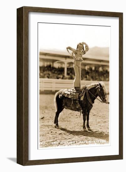 Little Cowgirl with Small Pony-null-Framed Art Print