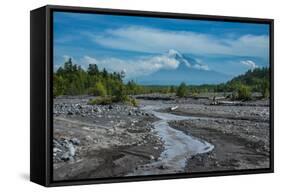 Little Creek in Front of the Tolbachik Volcano, Kamchatka, Russia, Eurasia-Michael-Framed Stretched Canvas