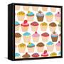 Little Cupcakes Seamless Pattern-Adam Fahey-Framed Stretched Canvas
