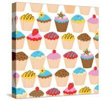 Little Cupcakes Seamless Pattern-Adam Fahey-Stretched Canvas