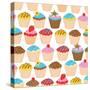 Little Cupcakes Seamless Pattern-Adam Fahey-Stretched Canvas