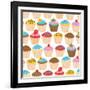 Little Cupcakes Seamless Pattern-Adam Fahey-Framed Art Print