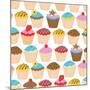 Little Cupcakes Seamless Pattern-Adam Fahey-Mounted Art Print