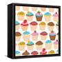 Little Cupcakes Seamless Pattern-Adam Fahey-Framed Stretched Canvas