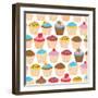 Little Cupcakes Seamless Pattern-Adam Fahey-Framed Art Print