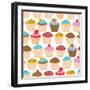 Little Cupcakes Seamless Pattern-Adam Fahey-Framed Art Print