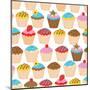 Little Cupcakes Seamless Pattern-Adam Fahey-Mounted Art Print