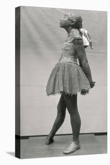 Little Dancer, Aged 14 (Polychrome Bronze, Muslin, Satin and Wood Base)-Edgar Degas-Stretched Canvas