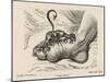 Little Devil Sinks His Teeth into the Swollen Foot of a Gout Sufferer-James Gillray-Mounted Art Print