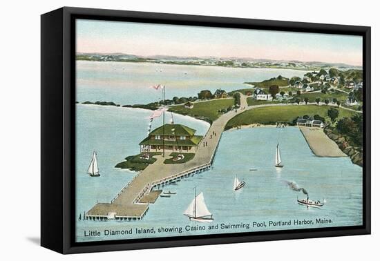 Little Diamond Island, Portland Harbor, Maine-null-Framed Stretched Canvas