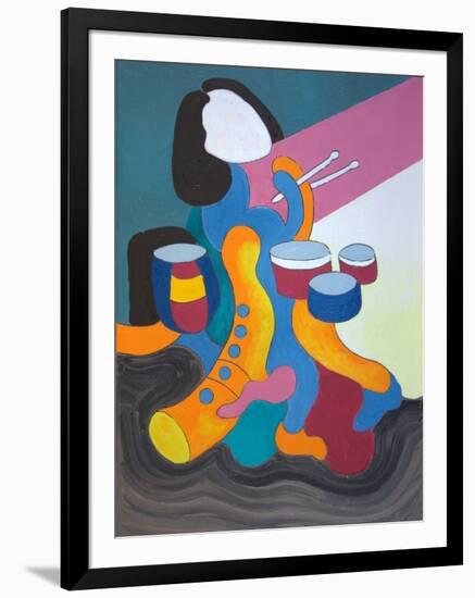 Little Drummer Girl, 2009-Jan Groneberg-Framed Giclee Print