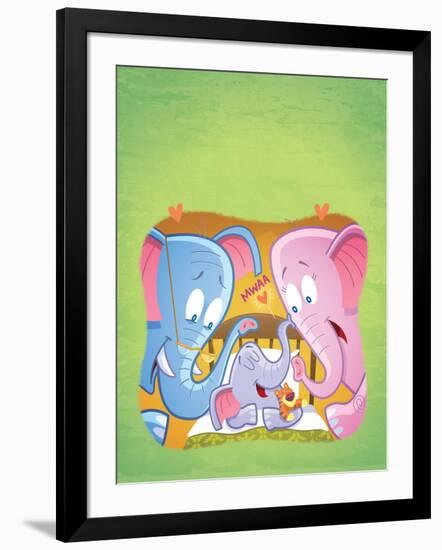 Little Elephant - Turtle-Gary LaCoste-Framed Giclee Print