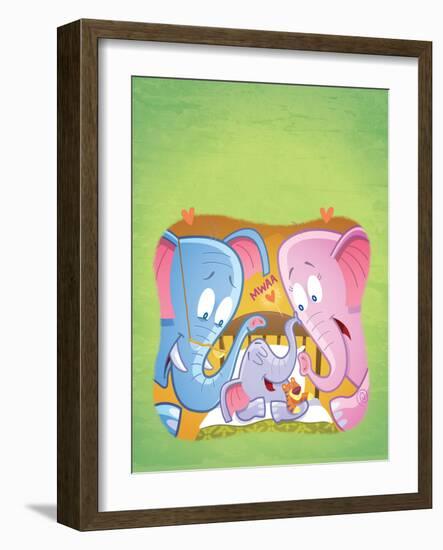 Little Elephant - Turtle-Gary LaCoste-Framed Giclee Print