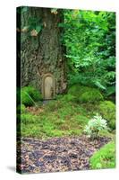 Little Fairy Tale Door in a Tree Trunk.-Hannamariah-Stretched Canvas