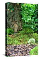 Little Fairy Tale Door in a Tree Trunk.-Hannamariah-Stretched Canvas