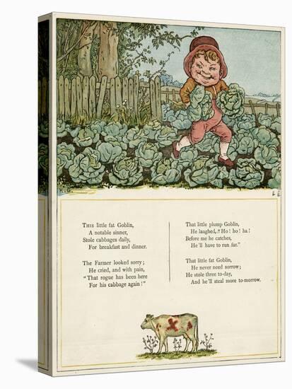 Little Fat Goblin Stealing Cabbages-Kate Greenaway-Stretched Canvas