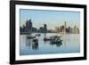 Little fishing boats and the skyline of Panama City, Panama, Central America-Michael Runkel-Framed Photographic Print