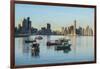 Little fishing boats and the skyline of Panama City, Panama, Central America-Michael Runkel-Framed Photographic Print