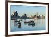 Little fishing boats and the skyline of Panama City, Panama, Central America-Michael Runkel-Framed Photographic Print