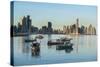 Little fishing boats and the skyline of Panama City, Panama, Central America-Michael Runkel-Stretched Canvas