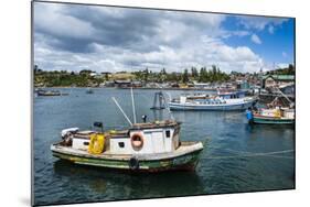 Little Fishing Boats in Chonchi, Chiloe, Chile, South America-Michael Runkel-Mounted Photographic Print